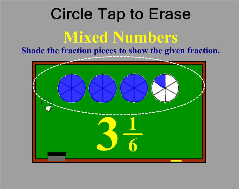 Make a complete circle on the board using the eraser around an area with 